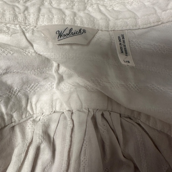 *WOOLRICH* White Long Sleeve Button Down Top Size Large - Picture 6 of 7